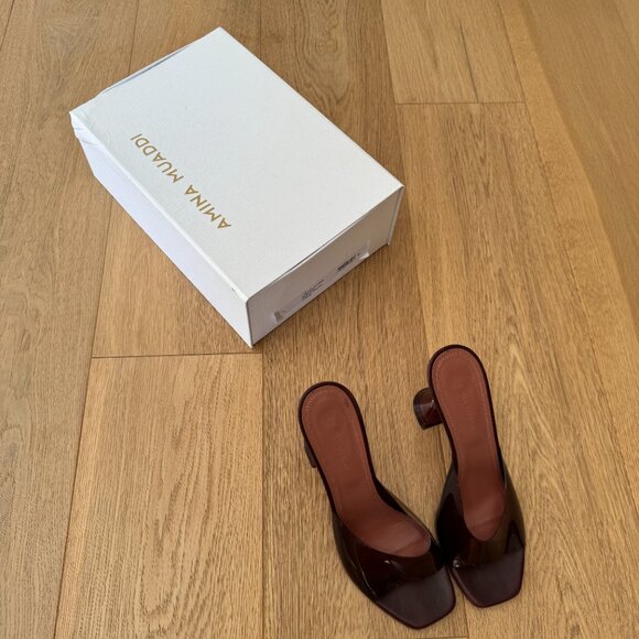 Amina Muaddi Lupita Open Toe Slippers  IT38 / Red - Picture 2 of 8